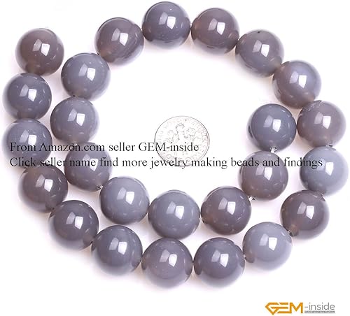 Miniatura 99 de GEM-Inside - Cuentas sueltas de piedra de lava negra natural de 0.315 in para hacer joyas, 15 pulgadas Cordierita de grado A