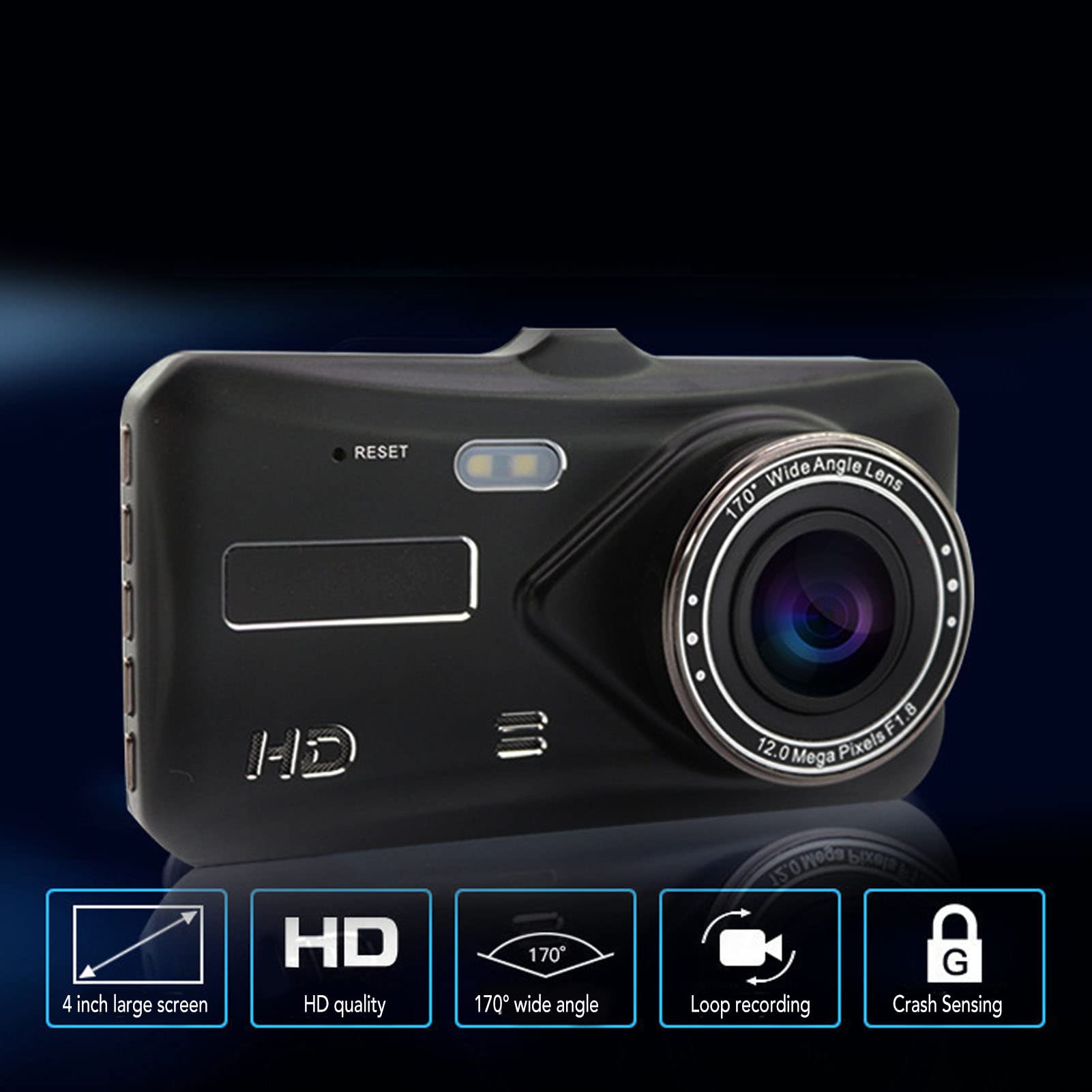 KIMISS 4K Dual Dashcam Vorne und Hinten Nachtsicht-Fahrrekorder IPS-Touchscreen
