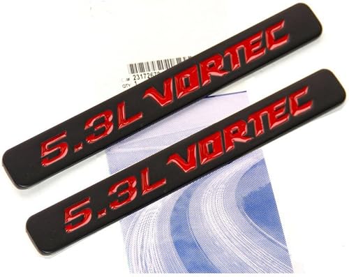 Yoaoo Paquete de 2 emblemas de capó Vortec de 5.3 L, color negro, compatible con Silverado Z71 Sierra 2