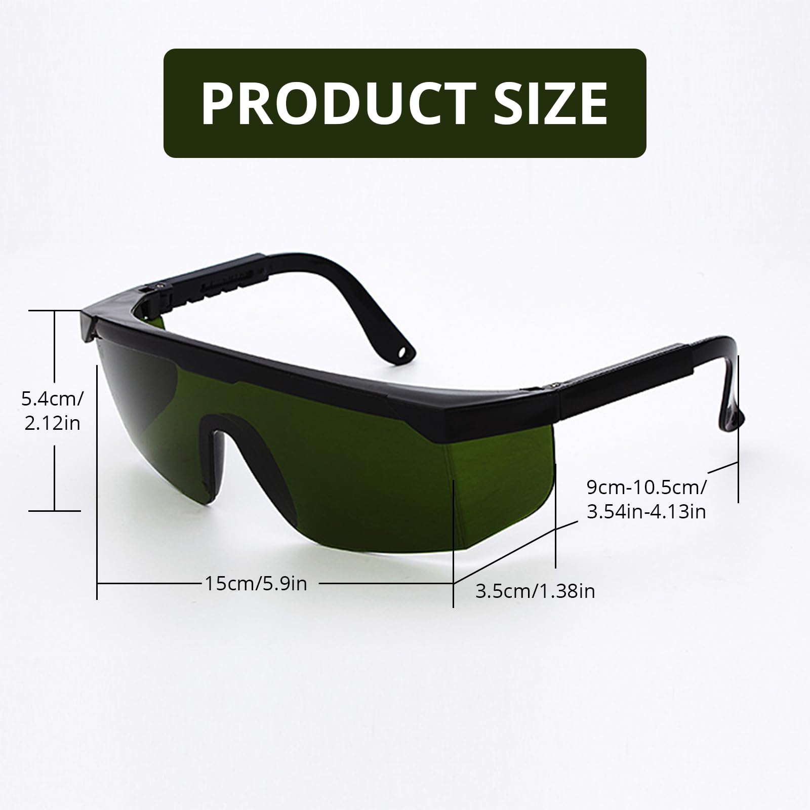 ShiningUU IPL Laser Safety Glasses 190-2000nm Laser Eye Protection for Hair Removal & Red Light Therapy, Green - Image 2