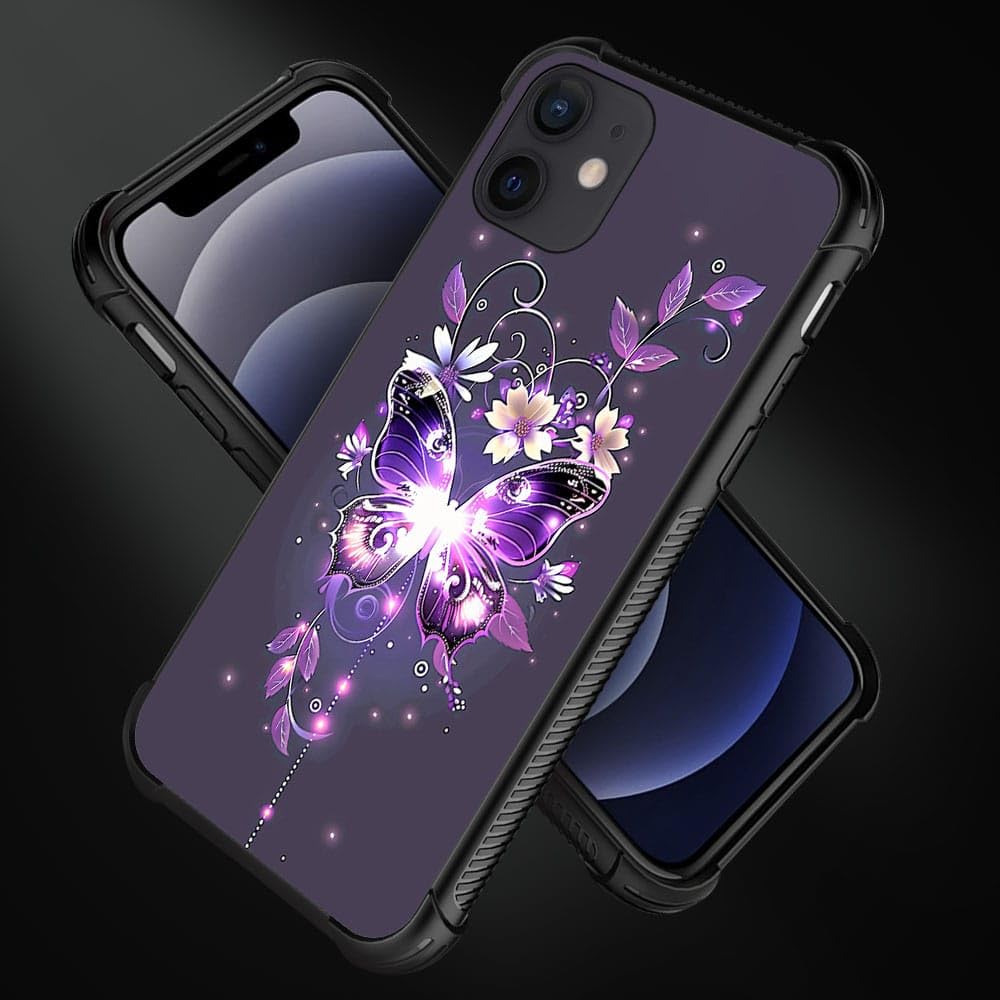 Amazon.co.jp: iPhone 11 ケース パープル バタフライ iPhone 11