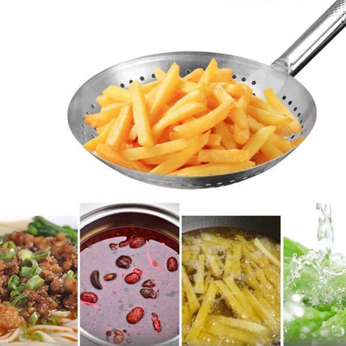 Schiumarola Grande in Acciaio Inox Argento 1 Pezzo per Cucina | Filtro a Maglia Fine, Separa Olio Bollente o Acqua, per Ristoranti e Bar