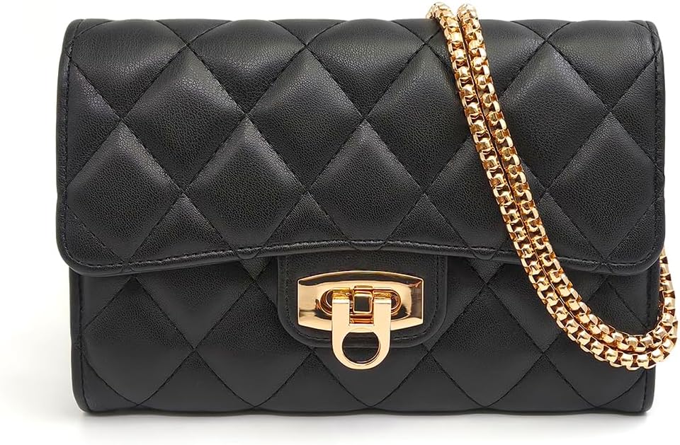 Small Black Clutch Purses for Women with Quilted Designs, Women's Trendy Quilted Crossbody Bags - Stylish Shoulder Handbags
