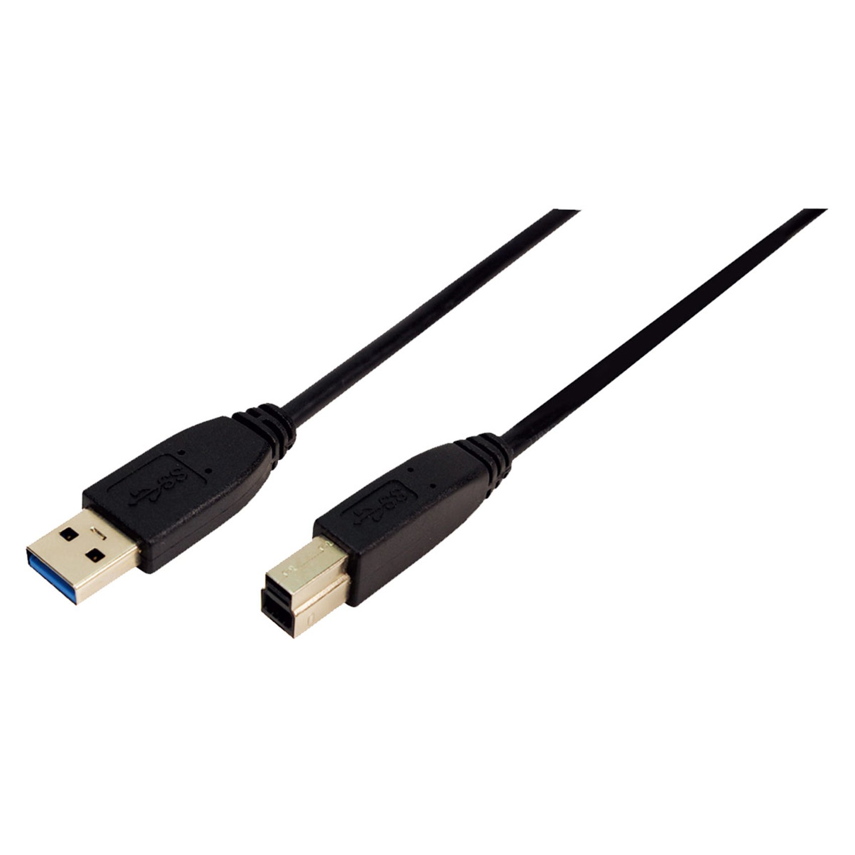 LogiLink Cavo USB 3.0 3m: USB A A USB B, Nero, 5 Gbps, Schermato