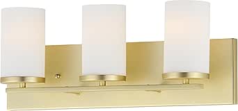 Maxim Lighting 10283SWSBR Lateral 3-Light Bath Vanity, Satin Brass