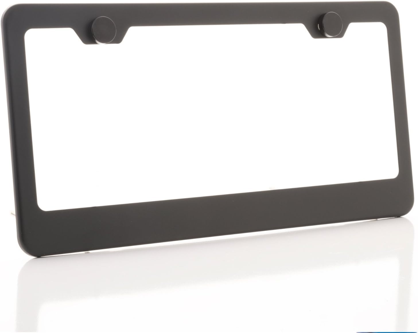 KA LEGEND One Matte Black T304 Stainless Steel License Plate Frame Holder Front Or Rear Bracket with Aluminum Screw Cap