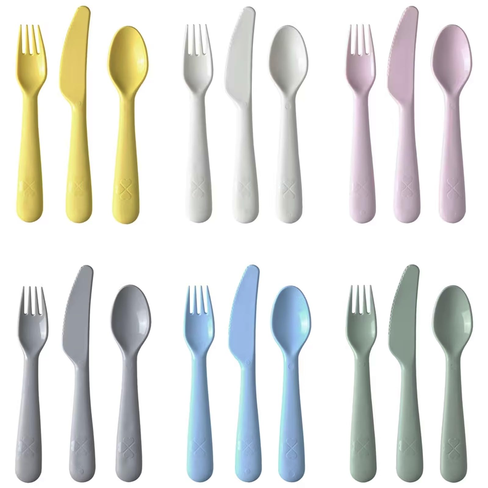 Home Stuff Plastic Cutlery Set 18 Piece Childs,Mixed Pastel Colours, Microwave Safe Unbreakable Lightweight for Kids Dishwasher Safe,