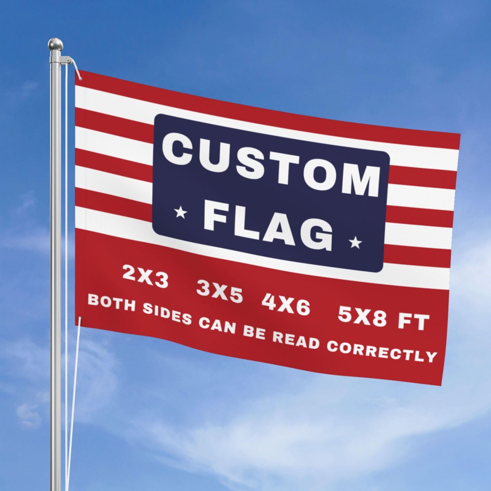 Custom Flag 4x6 FT Double Sided Outdoor, 3-Layer Fabric, Make Your Own Flags with Picture Text Logo, Personalised Garden Flag for Business Holiday Home Decoration