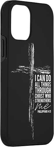 Miniatura 3 de iPhone 12 mini versículo religioso cruz teléfono casos hombres papá Filipenses 413 caso