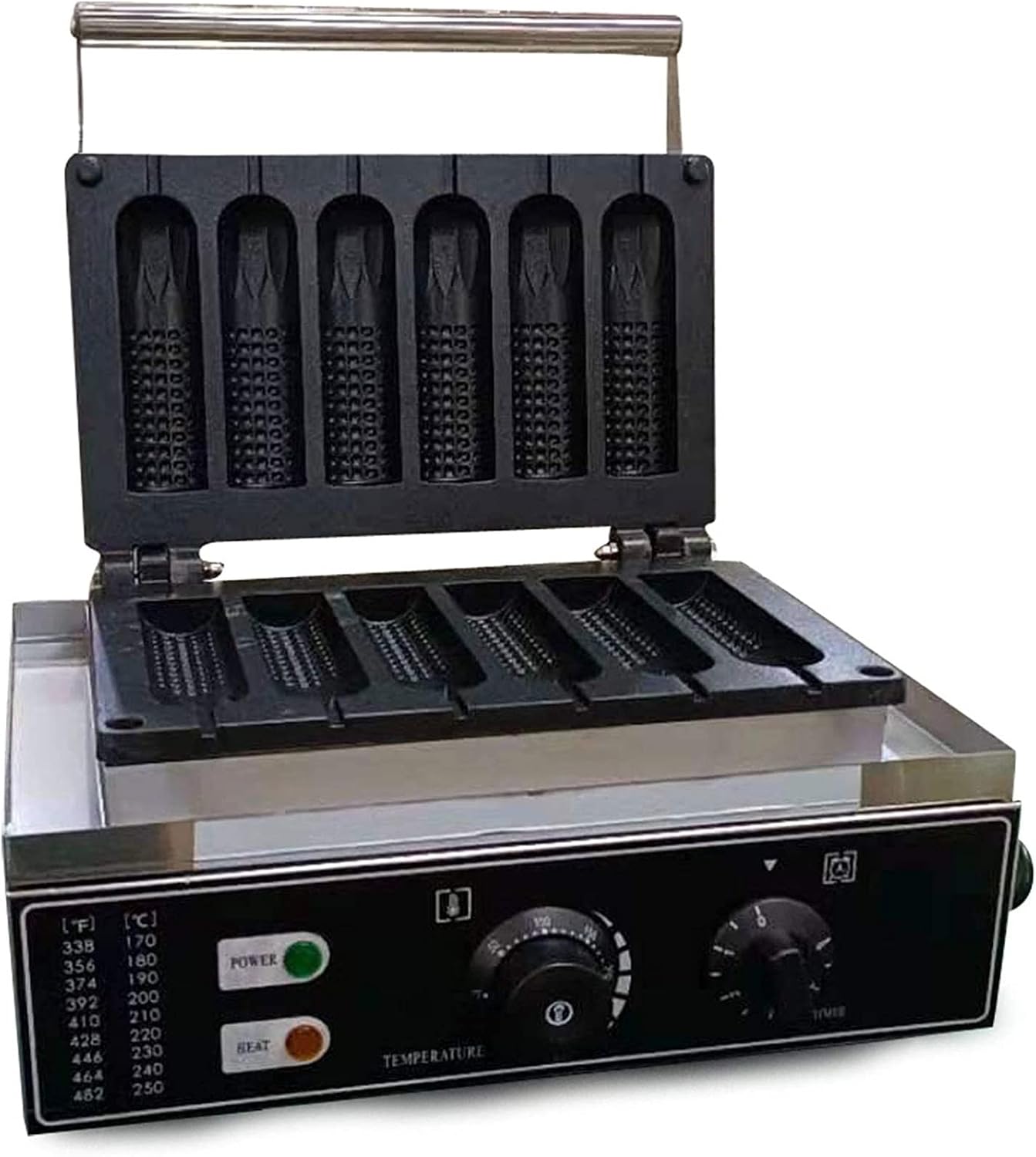 Hotdog Waffle Maker Machine Commercial Waffle Maker Machine,1500W Electric Corn Hot Dog Machine Non-Stick French Muffin Waffle Irons 6PCs Commercial Home Waffle Maker Machine