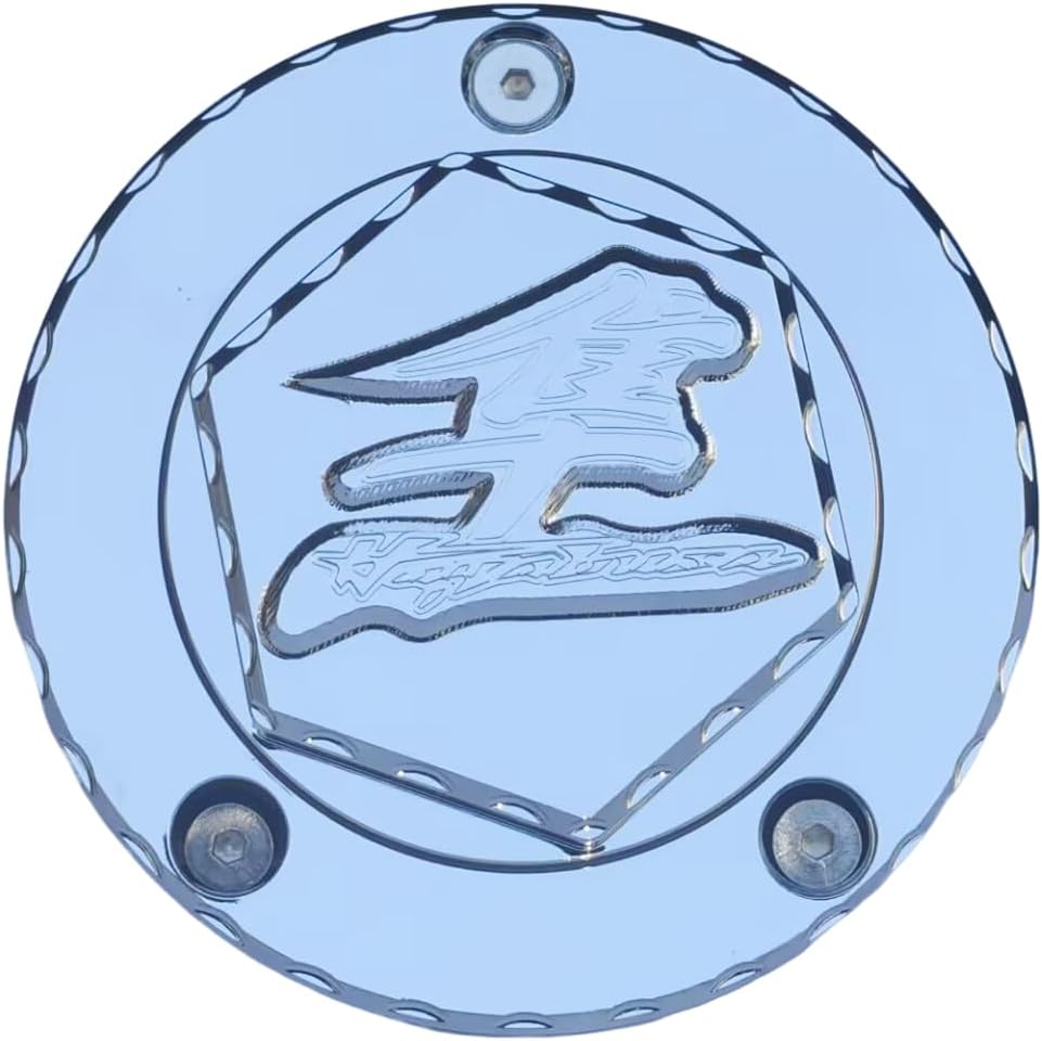 Chrome Gas Fuel Tank Cap Cover Compatible with Suzuki Hayabusa GSXR1300 2008-2020