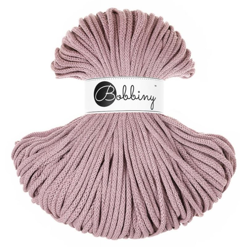 Bobbiny Premium 5mm Braided Macrame Cord (Mauve) 100m — image 1