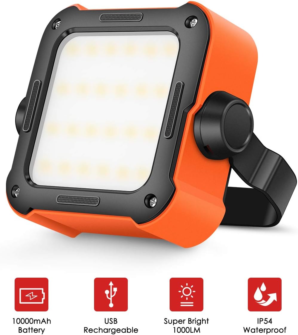 Led Camping Lantern, Rechargeable Camping Light with 1000mAH Power Bank, Waterproof Tent Lights, Perfect for Hurricane, Emergency, Survival Kits, Hiking, Fishing, Home and More