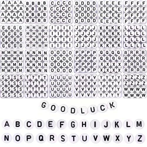 Image of INDIKONB Alphabet Round Single Letter Beads Set ? 26 Types A-Z, Perfect for Friendship Bracelet, Name Beads, Craft Beads, Jewelry Making & DIY Projects, Multicolor