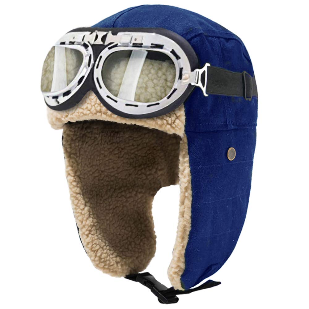 Peicees Aviator Hat and Goggles Pilot Costume Set