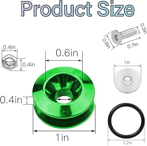 Miniatura 2 de Liberación rápida de parachoques, cierres de parachoques delantero y trasero, pestañas de liberación rápida con juntas tóricas y tornillos, kits de