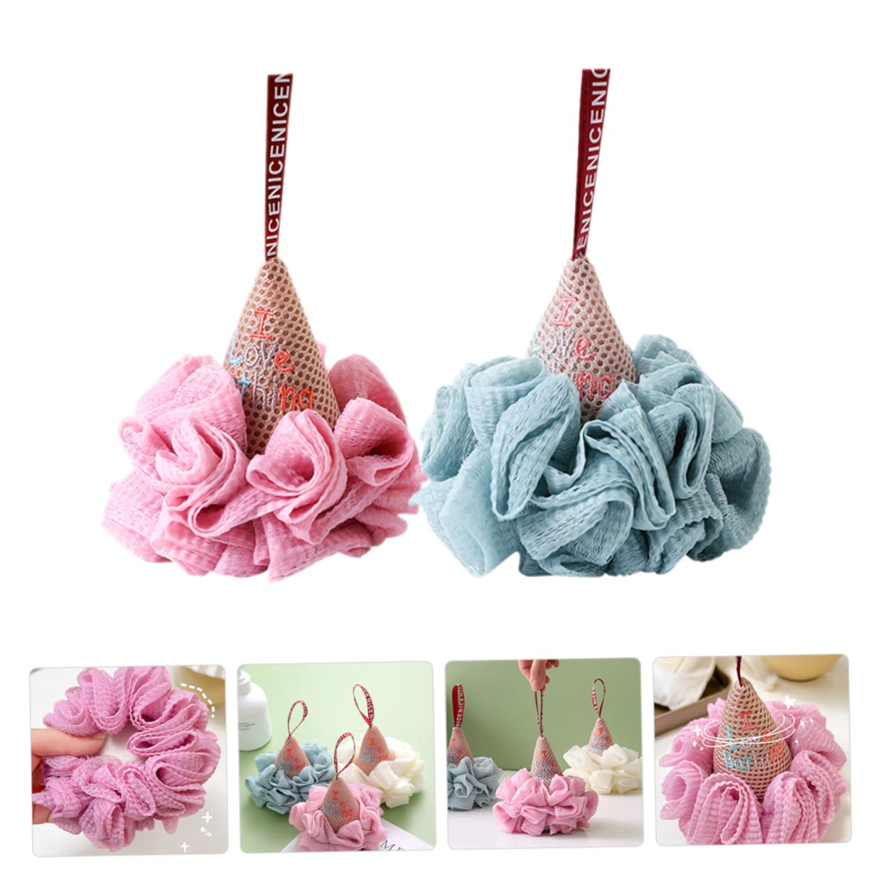 Ipetboom 8piezas Esponja De Exfoliante Forma De Helado De Loofah Para Baño Accesorios De Exfoliación Para Mujeres Rica y Diseño Divertido