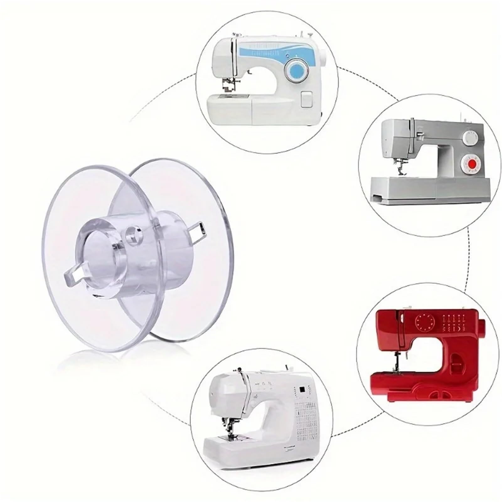Bobinas de plástico para hilo de bordar, Bobinas de hilo 500 Uds carrete transparente máquina coser bobina plástico for el hogar
