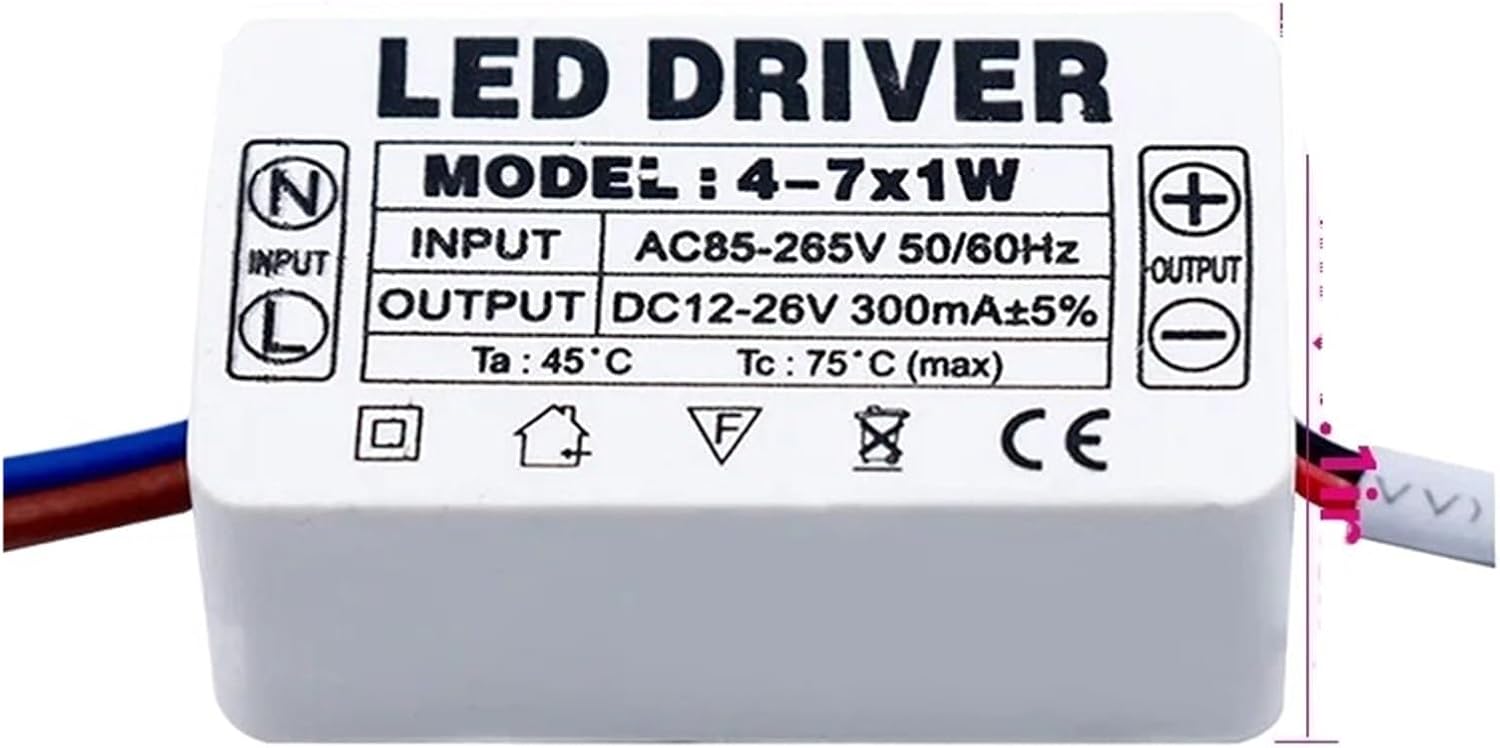 1PCS LED Driver AC85-265V Lighting Transformer(1-3W,300MA_85-265V)