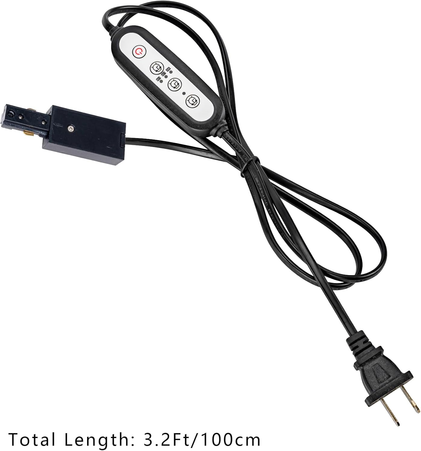 H-Type Track Live End Feed Connector 3.2Ft E26 Base and Timer Switch Extension Cord for Lighting Accessory Part DIY Project 2-Pack