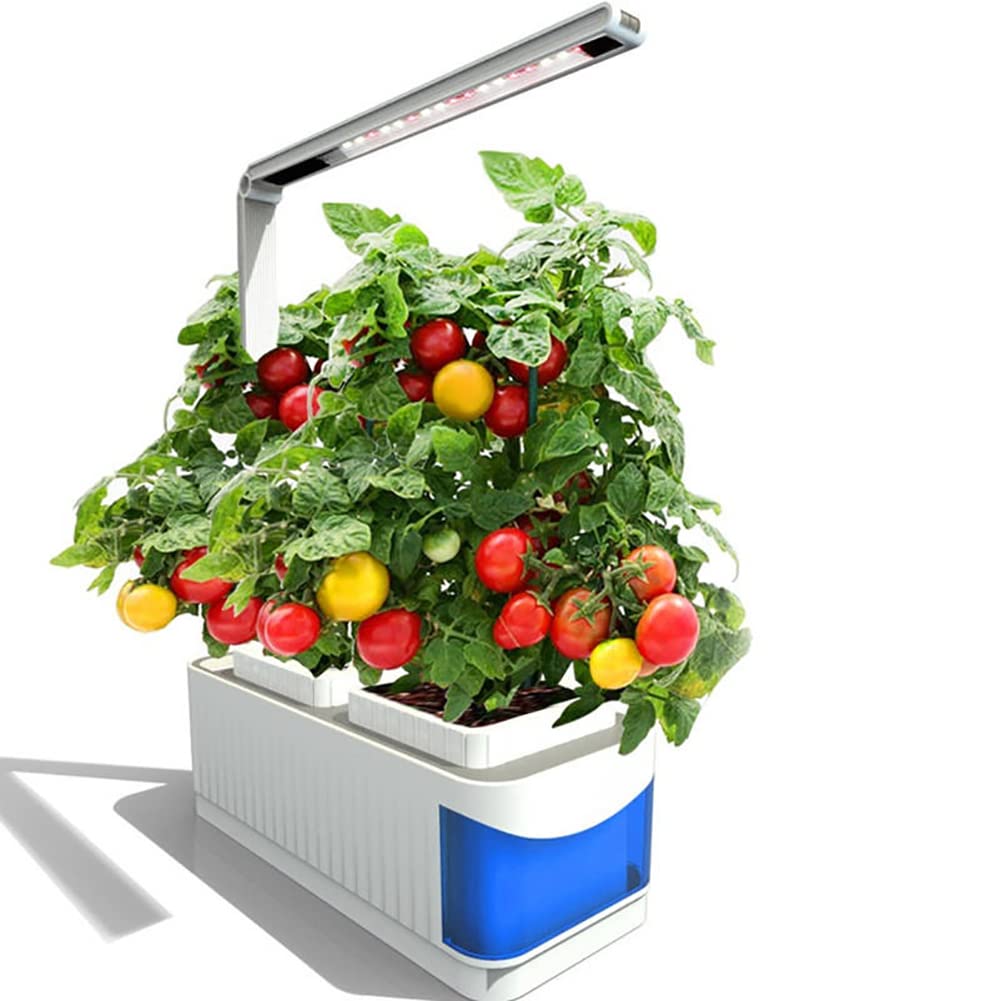 Sistema de Cultivo hidropónico Kit de jardín de Hierbas para Interiores de 18 cápsulas, luz de Cultivo LED de 8 W Kits de germinación con Temporizador automático Jardinera Inteligente