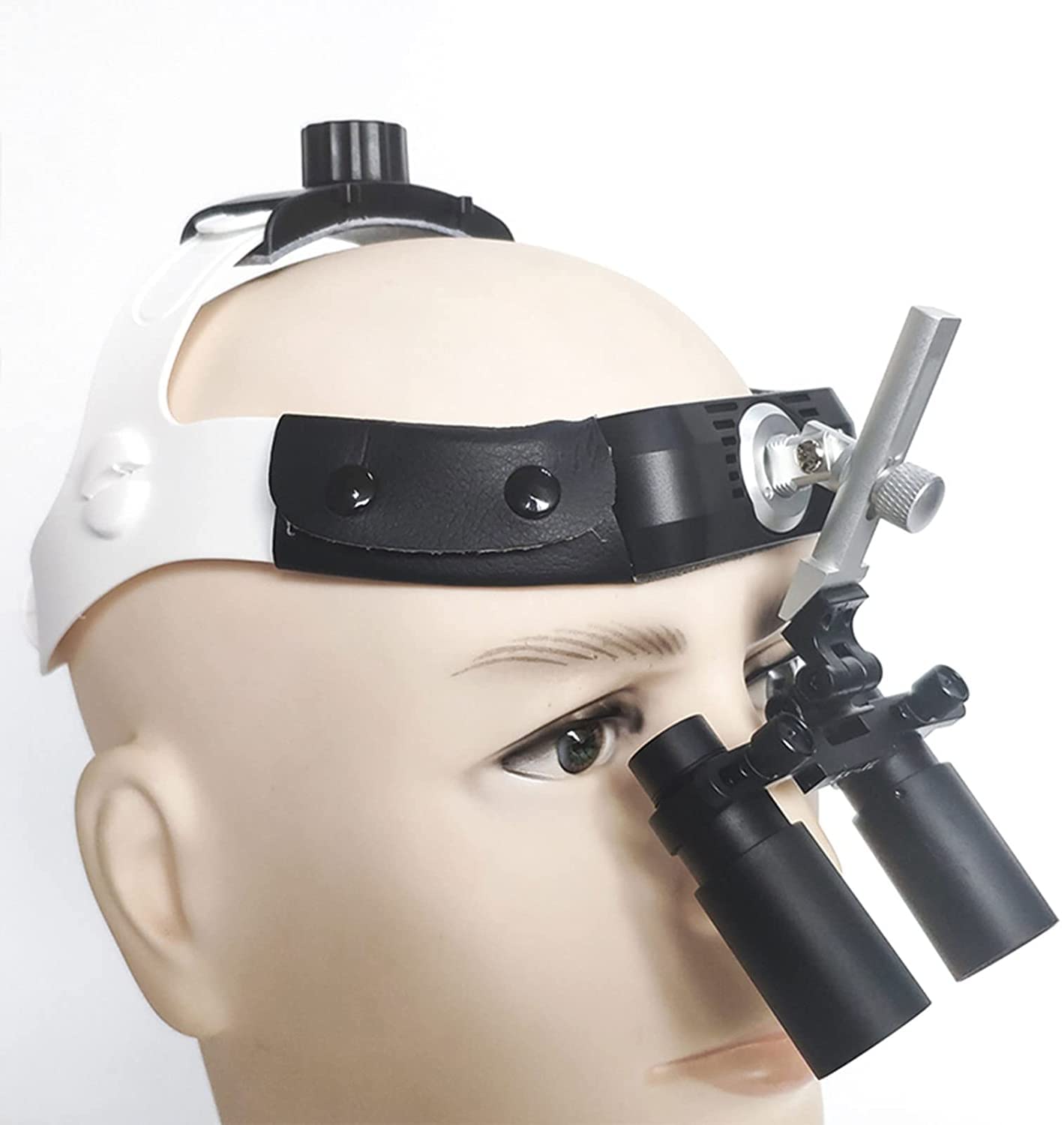asdchZen 5.0X Dental Loupes Binocular Loupes Glasses Headband Magnifier Surgical Loupe Ent Ophthalmolog With Led Headlight