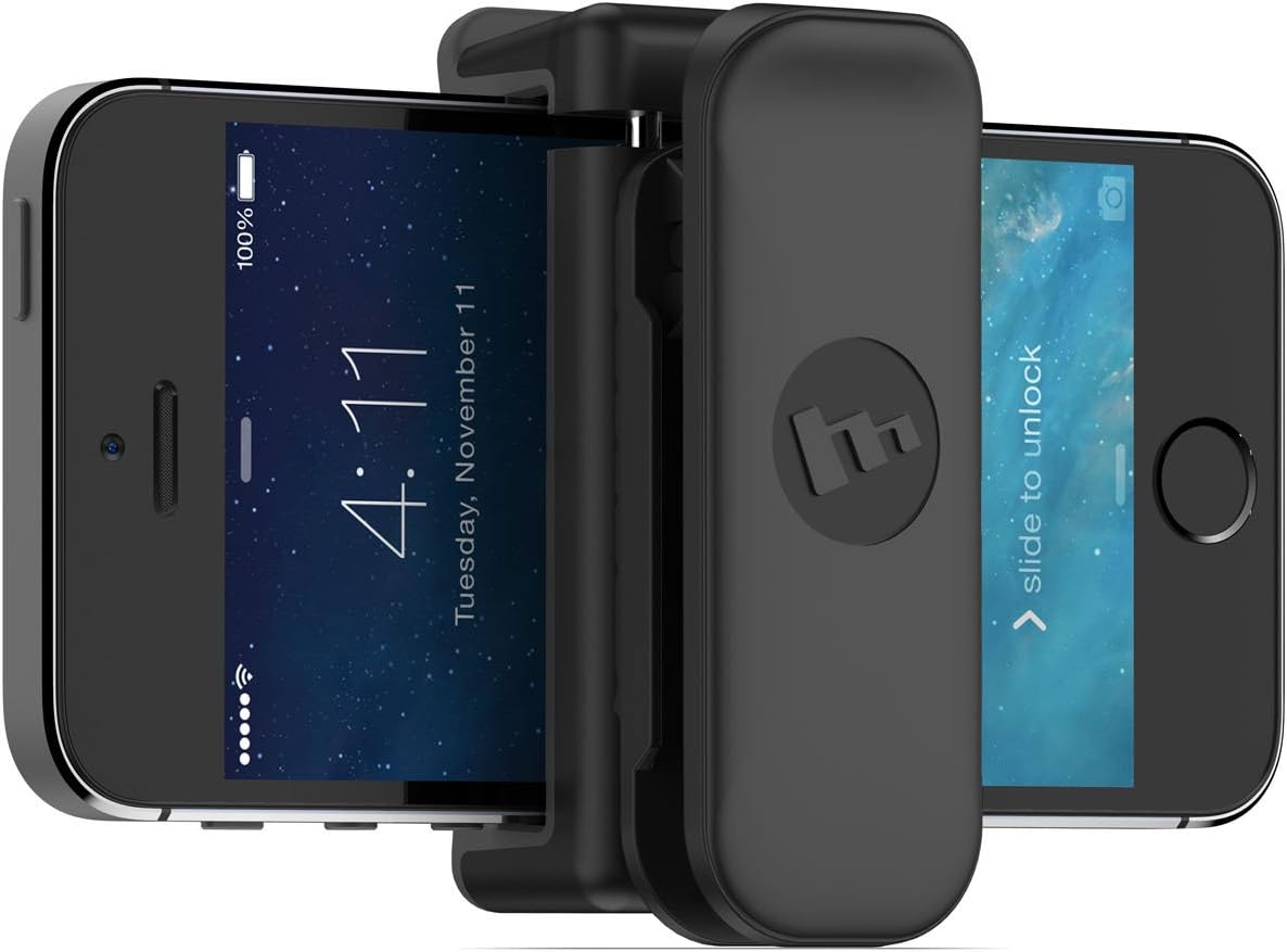 Mophie Universal Belt Clip - Compatible with iPhone 17/16/15/14, Galaxy S25/S24, Google Pixel 10/9/8 & More - 360° Rotating, Adjustable, Secure Clip, Black