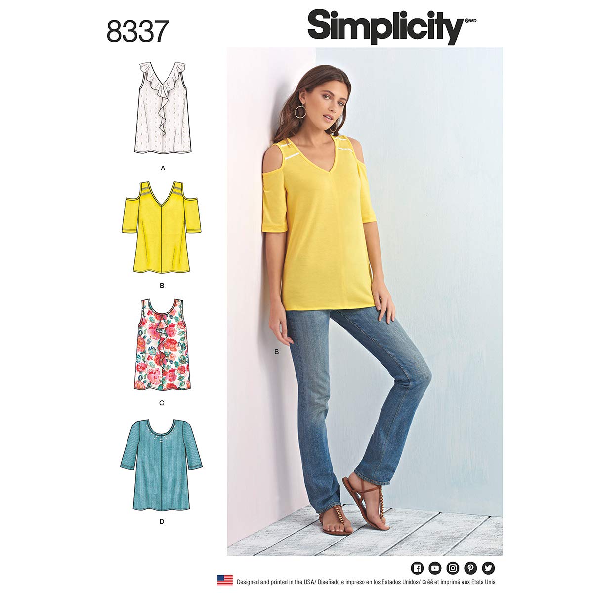 Tops en tricot femme sur mesure sans défauts via Simplicity 8337 A