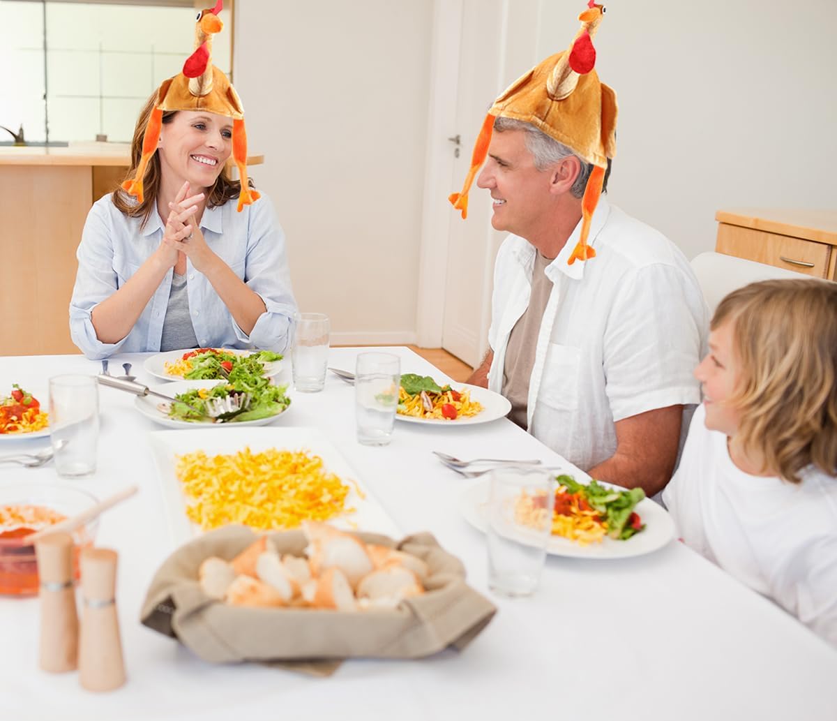 4 Pack Roasted Turkey Hats Thanksgiving Plush Turkey Hats, Thanksgiving Hat Thanksgiving Halloween Turkey Costume Funny Hat For Role Play, Carnival, Cosplay, Costume Accessories