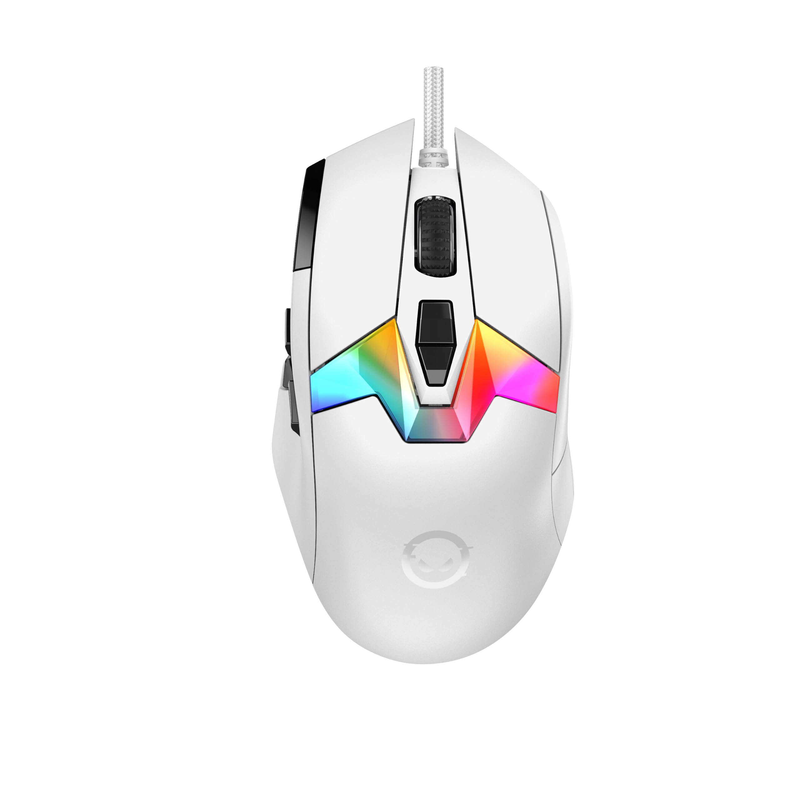 LORGAR MSP80 8000Hz Gaming Maus Pro, PixArt PAW3395 Optischer Sensor, 26000 DPI, 10 programmierbare Tasten, RGB-Display, kabelgebundenes USB, Weiß
