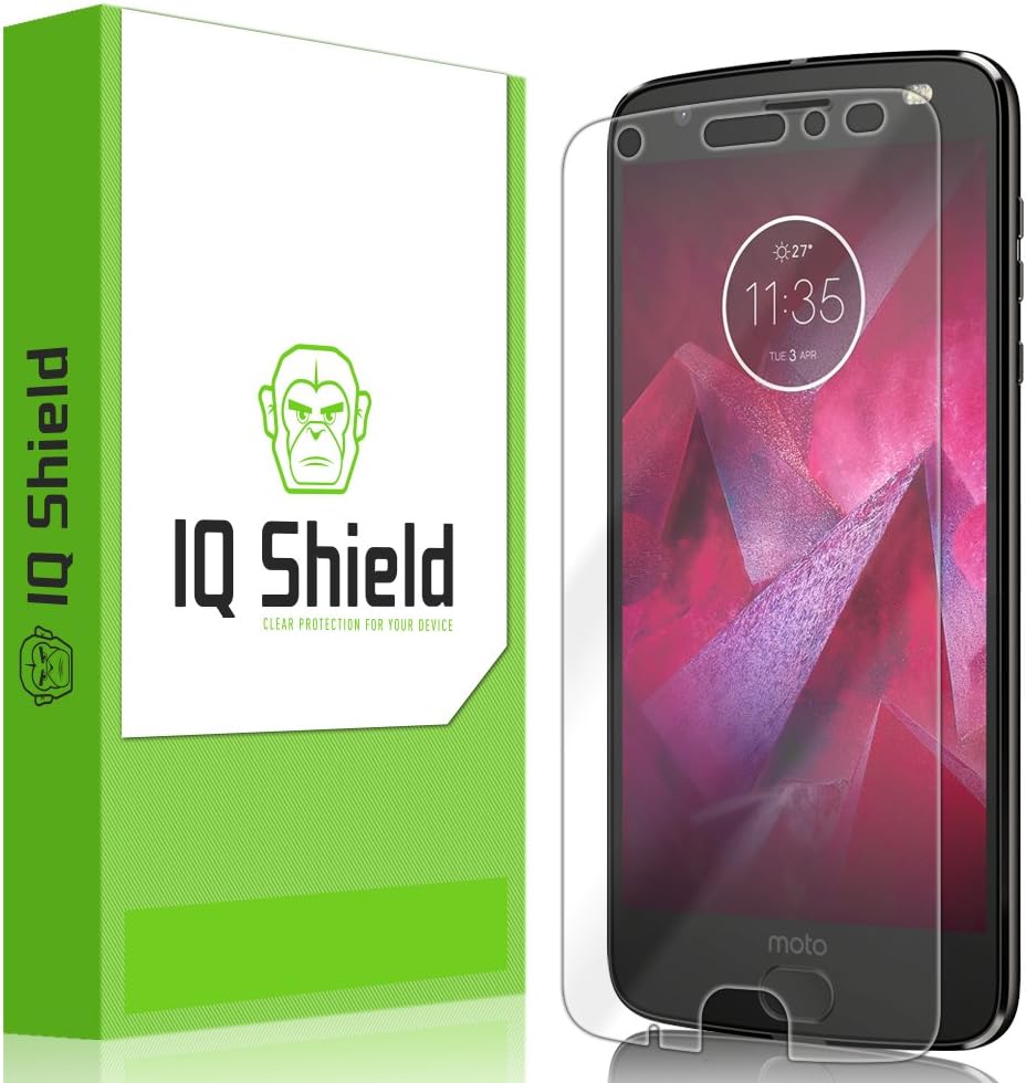 IQ Shield Screen Protector Compatible with Moto Z2 Force Anti-Bubble Clear Film