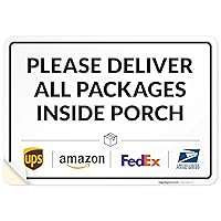 Vista 33 de Letrero de entrega del paquete, instrucciones de entrega (idioma español no garantizado), 10 x 7 pulgadas, aluminio 040 sin óxido, resistente a