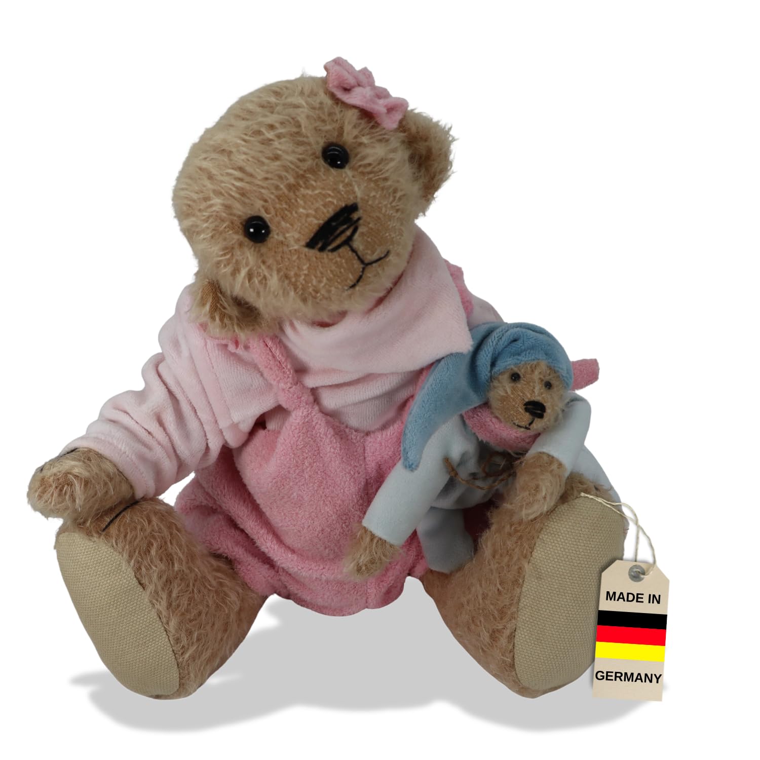 Clemens Sammler Teddy Bär Schwesterchen 36 cm | Feinstes Mohair | Weich & Kuschelig | Made in Germany | 5-Fach Gegliedert | Inklusive limitiertem Sammlerpass