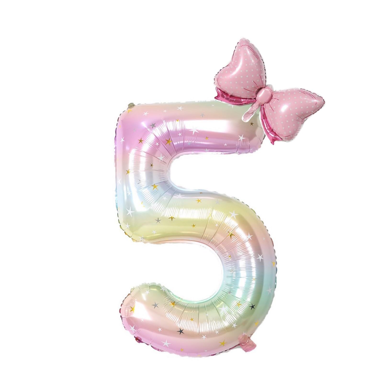 40inch Large Starry Sky Number 5 Balloons，Butterfly Balloons Foil ，Giant Mylar Helium Numbers 5 Balloons ，Butterfly Themed 5th Birthday Party Balloon