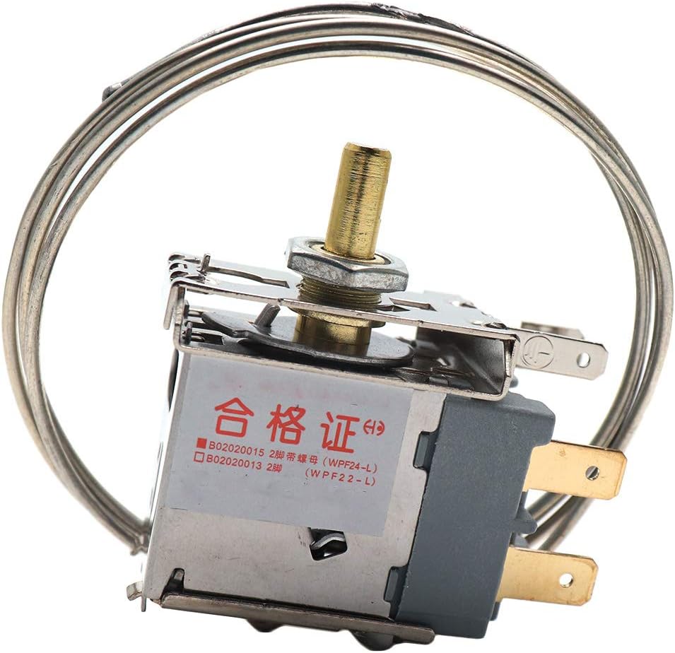 Luomorgo Refrigerator Temp Control Freezer Temperature Control Thermostat 2 Pin with Nut WPF24-L