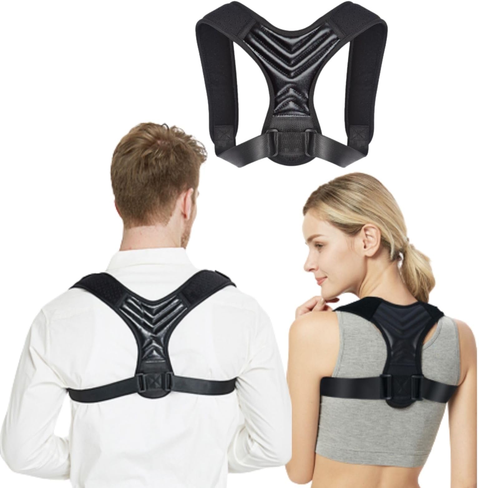 Posture Corrector for Men and Women, Adjustable Back Brace Belt, Support Shoulder Straightener, Back Spine Corrector Providing Pain Relief from Lumbar, Neck, Shoulder, and Clavicle-Back