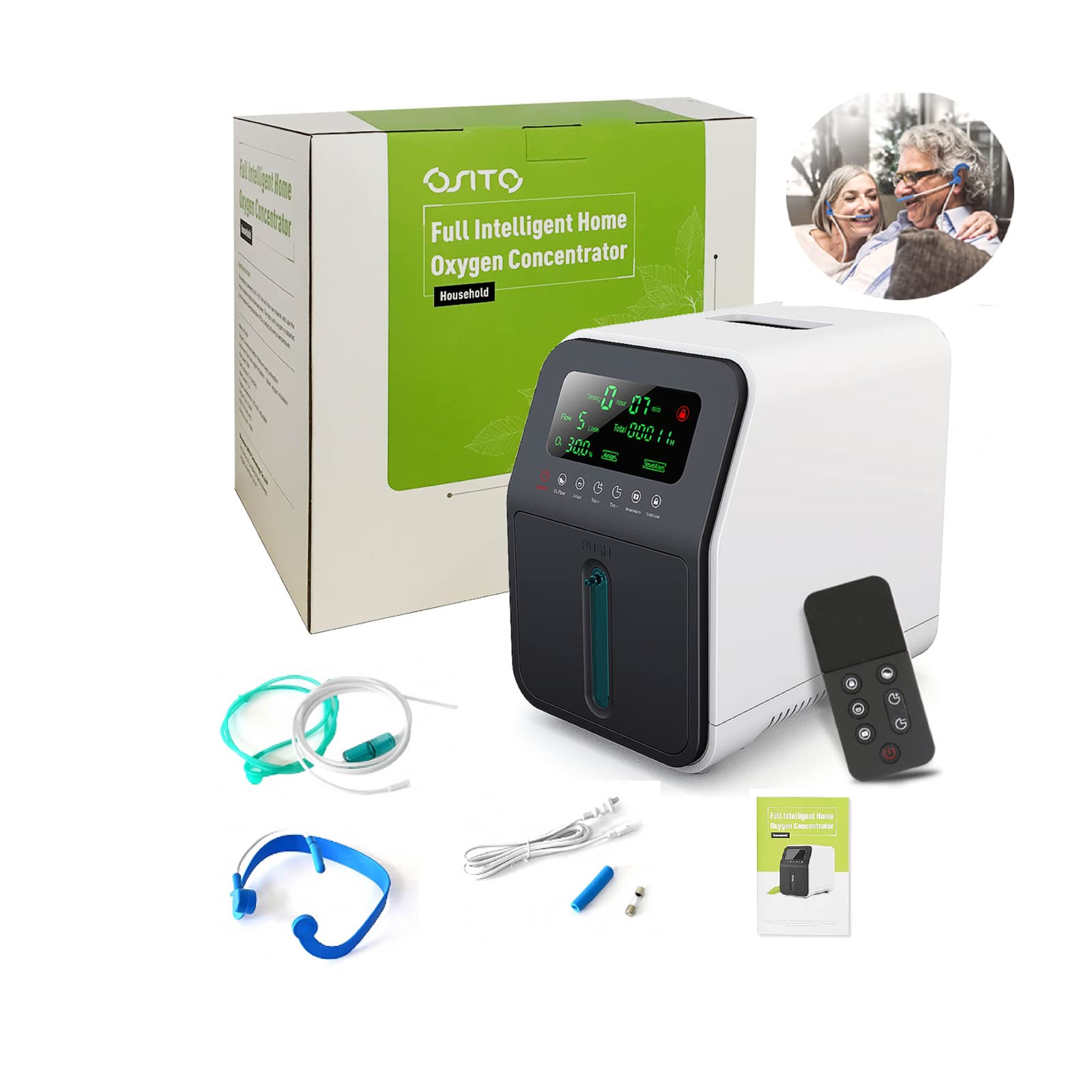 Oxygen Concentrator Machine Health Care 7 Levels Adjustable with All accessorie for Home Use