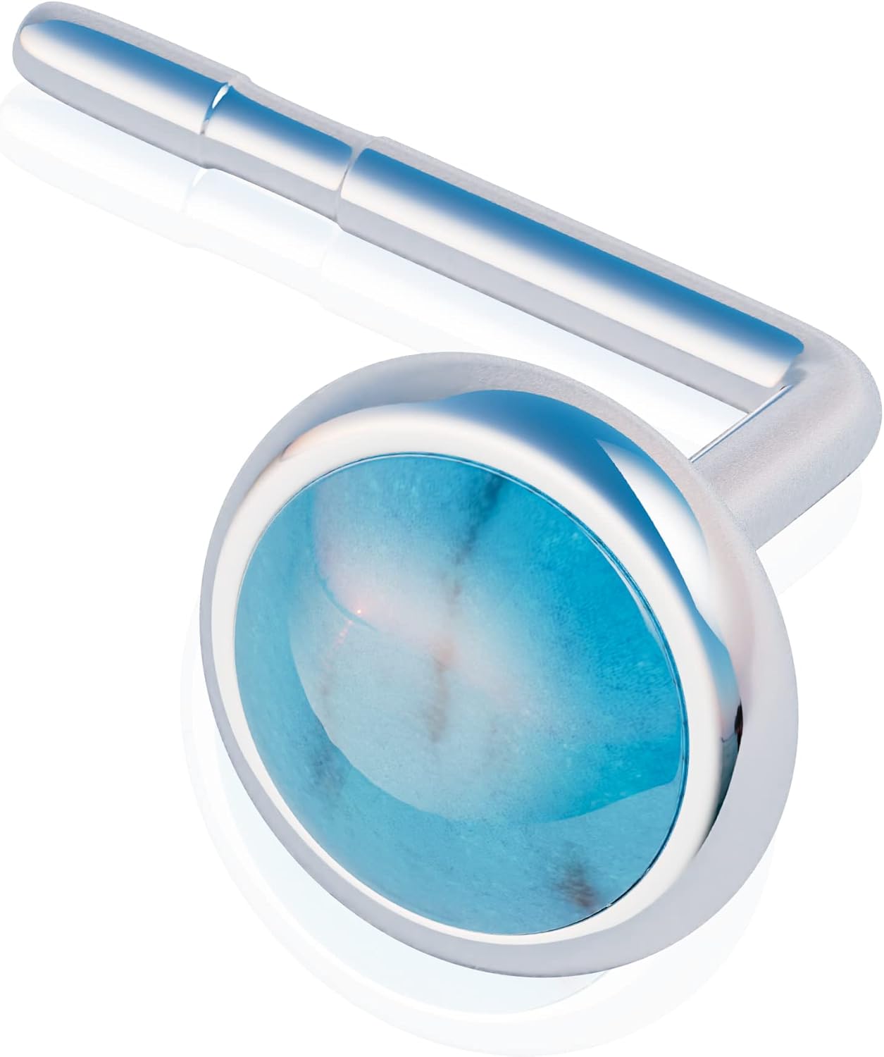 Silver Turquoise Nose Stud - 22G Sterling Silver Jewelry Nose Piercing - Jewelry L Shaped Nose Rings - Nose Stud - Nose Jewelry Piercing - Image 2