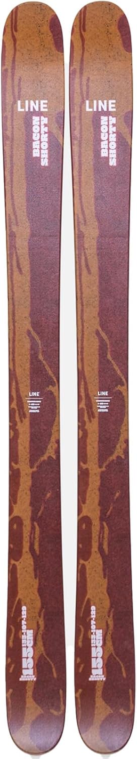 LINE Unisex Bacon Shorty Skis | Lightweight All-Mountain Freestyle Skis with 5CUT Geometry, Symmetric Flex & 4D Fibercap Construction | Playful Twin Tip Design | Without Bindings