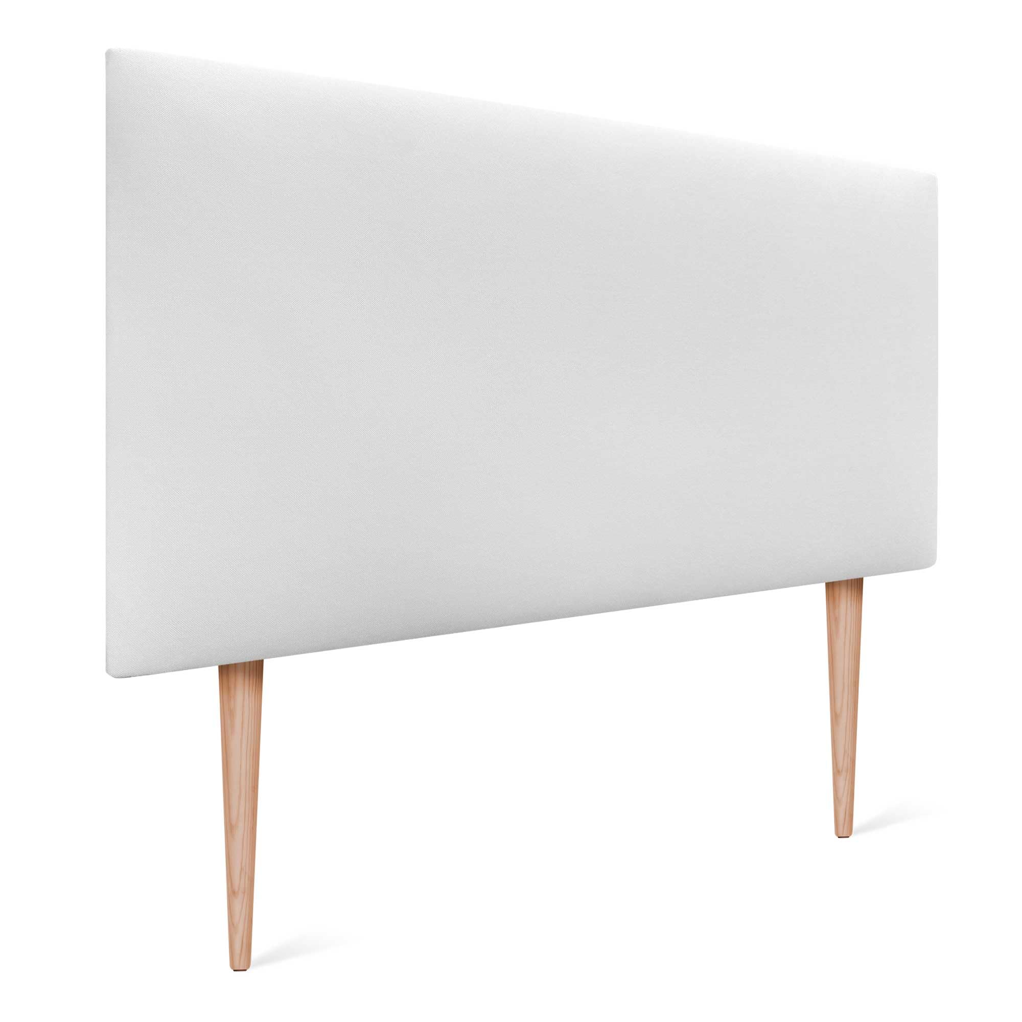 DHOME Cabecero de Polipiel o Tela AQUALINE Liso y con Patas Cabeceros Cabezal tapizado Cama (Tela Blanco, 95cm con Patas (Camas 70/80/90))