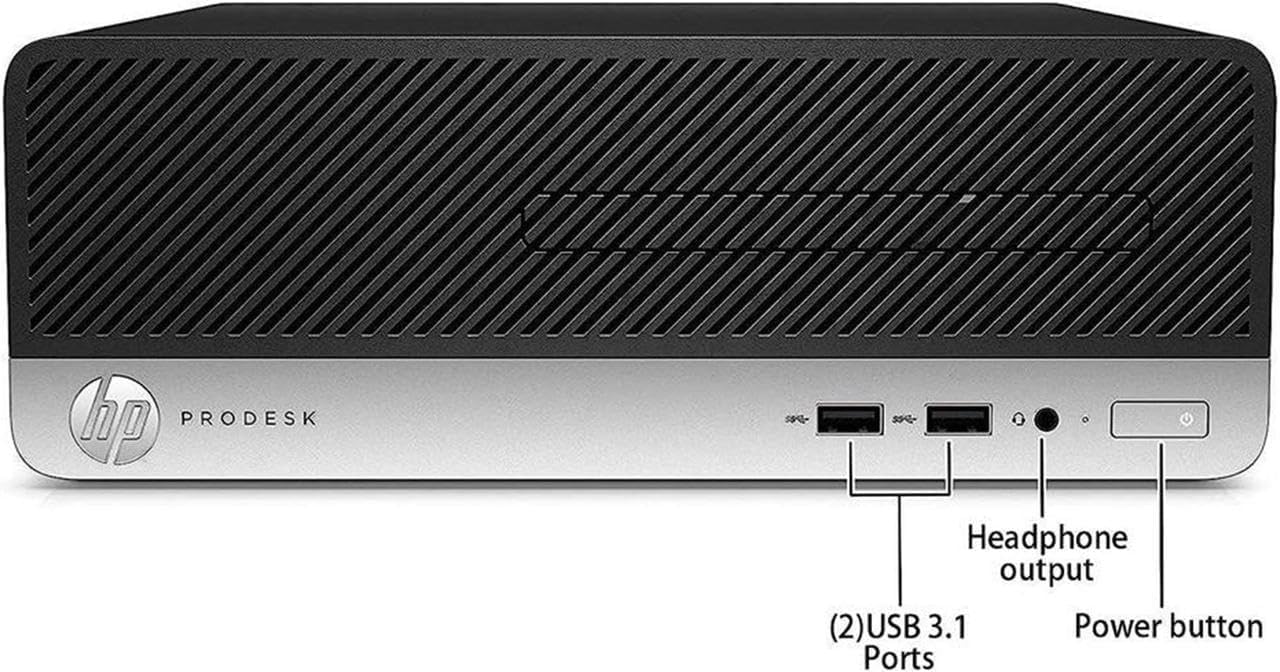 HP ProDesk 400 G5 SFF Ordenador de sobremesa, Intel Core i5-8500T, 8 GB de RAM, SSD de 256 GB, WiFi, Bluetooth, Teclado QWERTY Estadounidense, Windows 11 Pro (Reacondicionado).