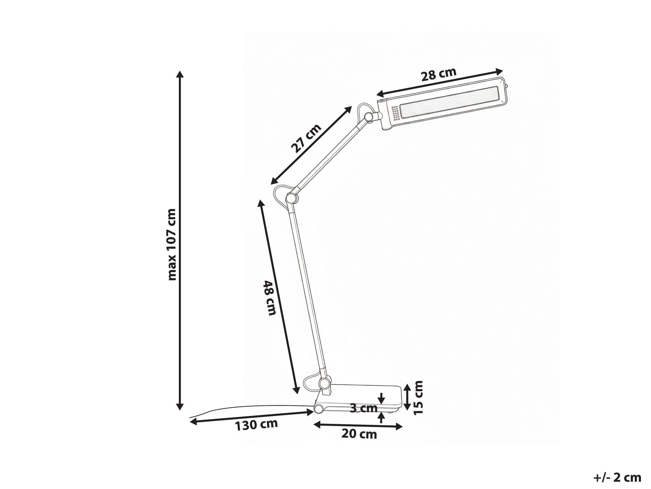 Beliani Schreibtischlampe LED grau verstellbar dimmbar modern für Homeoffice Aquila