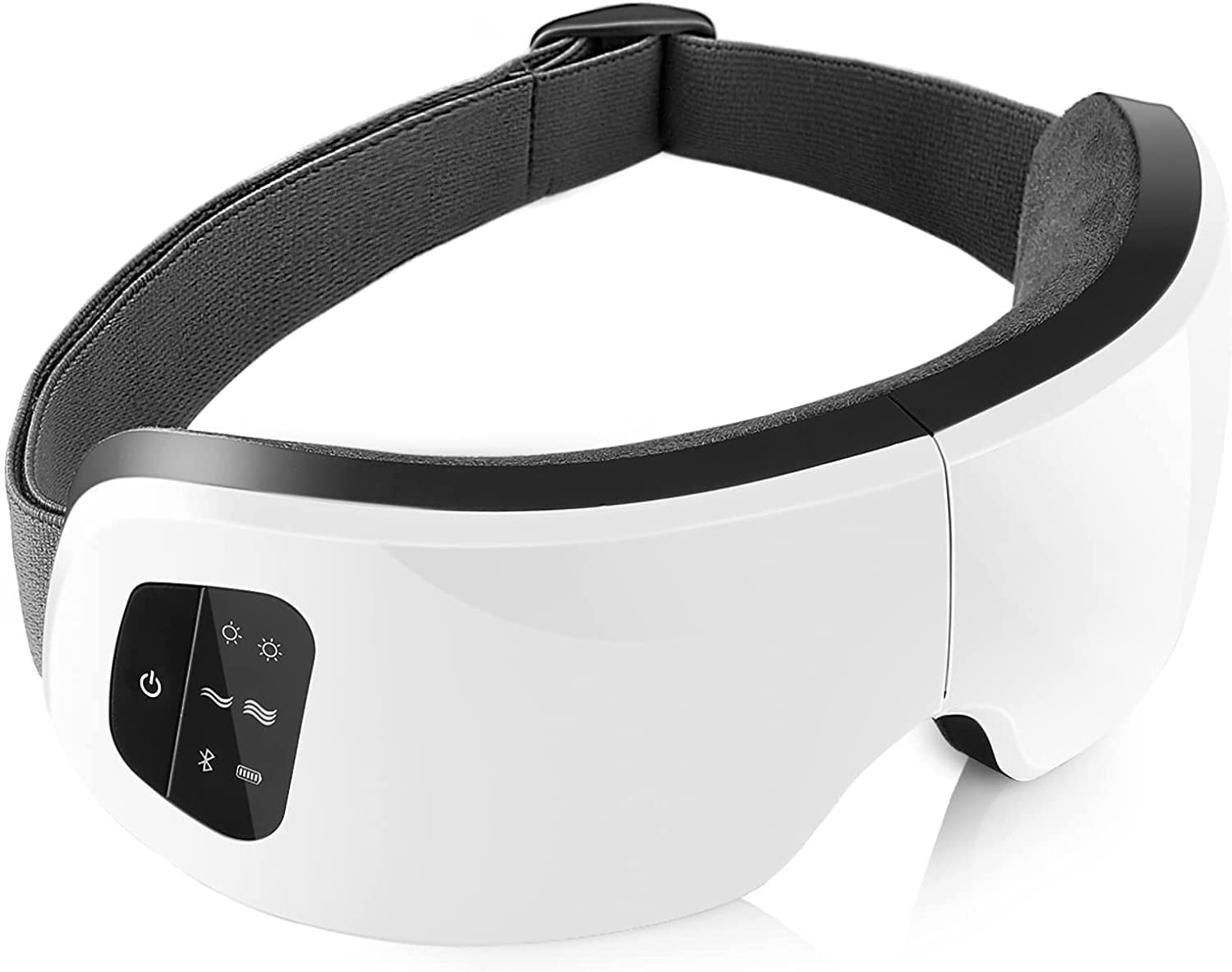 Masajeador de ojos con calor, masajeador de ojos inteligente for migrañas 6 modos con Bluetooth Música Compresión de calor Masaje de ojos Masajeador de ojos con calefacción Plegable for migraña