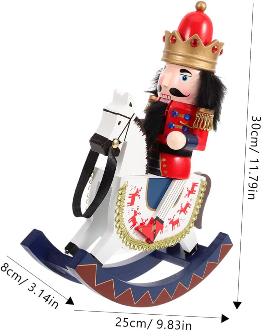 Ciieeo Wooden Nutcracker Puppet Decor Intricate Handcrafted Soldier Figure for Christmas Tabletop Festive Wood Nutcrackers Ornament Classic Holiday Shelf Decoration