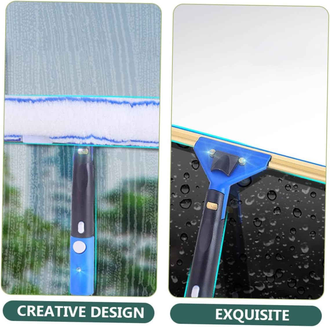 1set Extendable Microfiber Window Cleaning Squeegee Scrubber with Ergonomic Handle for Easy Use Mirrors and Shower Doors Convenient Tool for Home and Car Cleaning Random Style