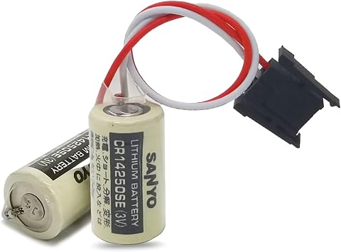 2 Pack CR14250SE 3V Lithium Battery 1200mAh 1/2AA PLC Battery for 1747-BA Backup Power Supply with Balck Plug