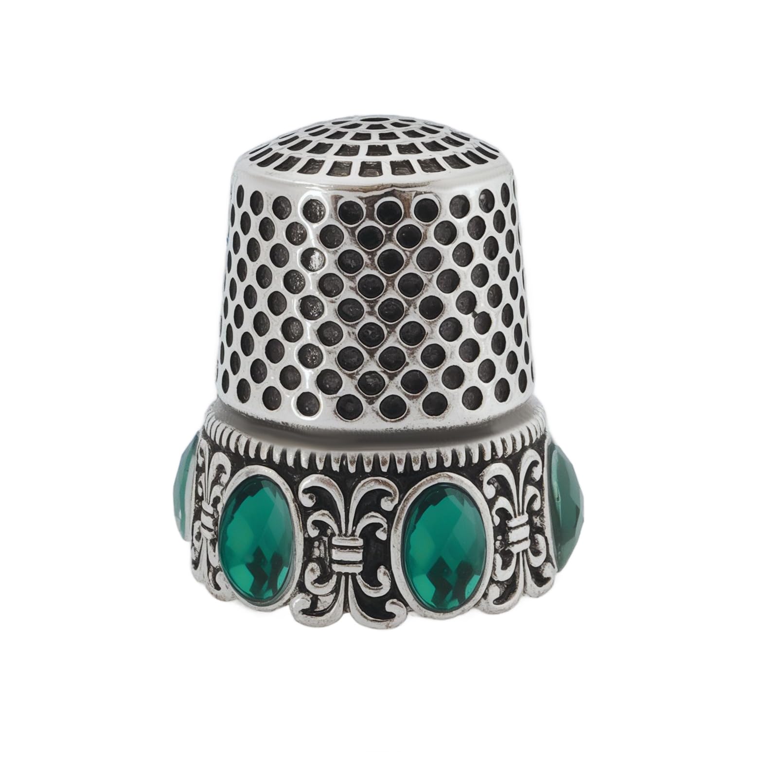 SG Store 1PC Vintage Metal Thimble Finger Protector 24x20mm for Needlework Embroidery and Repairing (Sliver)