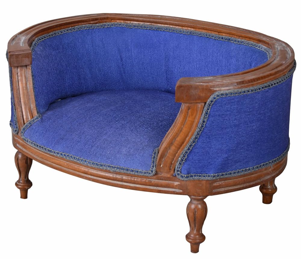 Palazzo - Cama para Mascotas, Cama para perros de madera estilo barroco, color azul, cat700g54