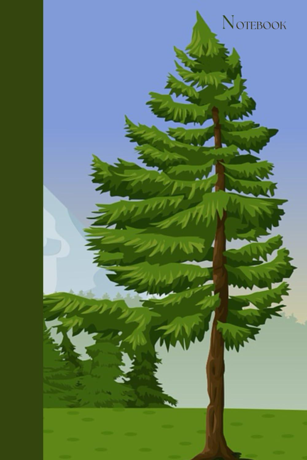 Green Trees & Mountains Nature Themed Cover Notebook...