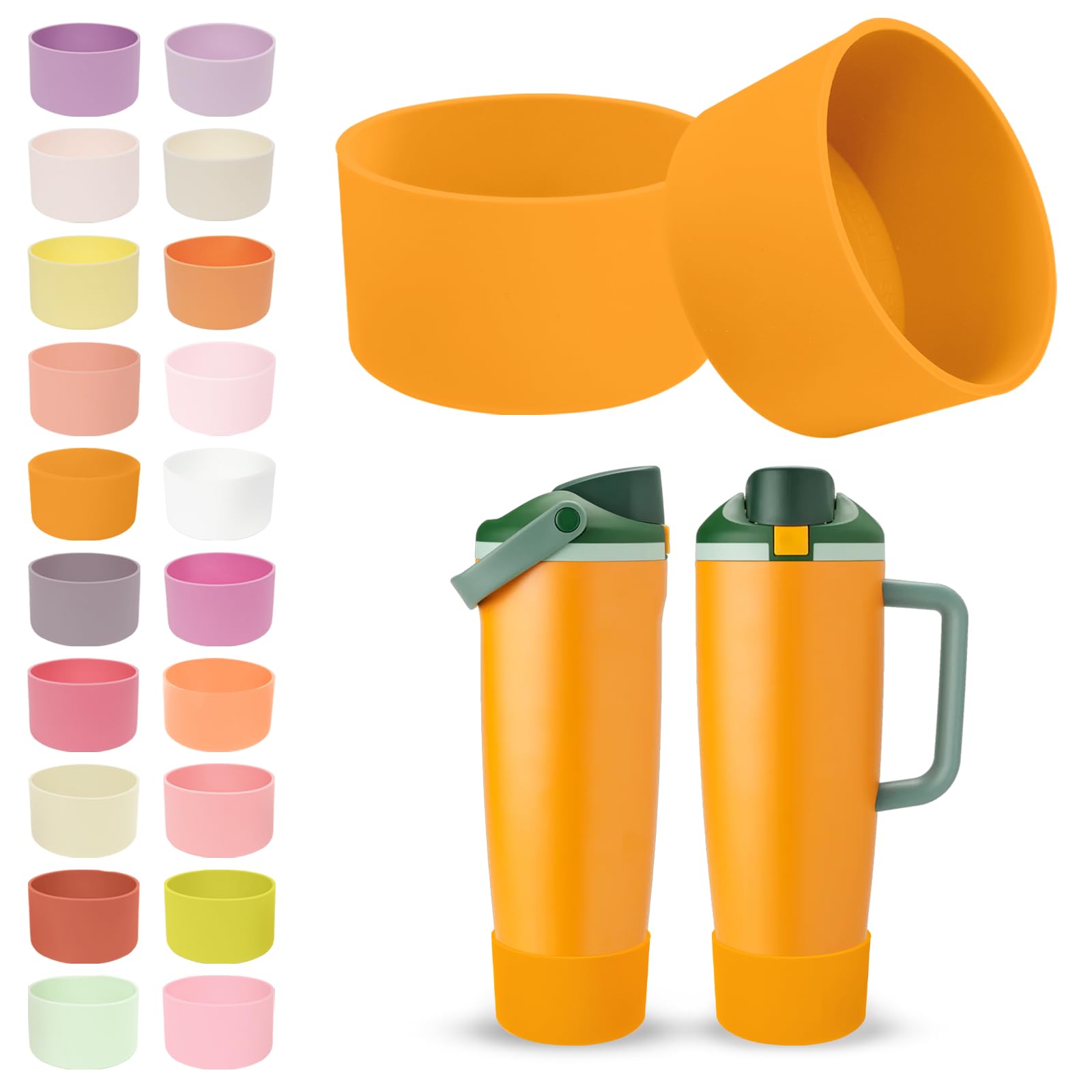 Kaitiaki 2PCS Silicone Boots for Owala 30oz & 40oz FreeSip Sway Bottles & Tumblers – Non-Slip, Scratch-Resistant, Stability Enhancer for Owala Accessories, Available in 18 Colors (Orange Grove) — image 1